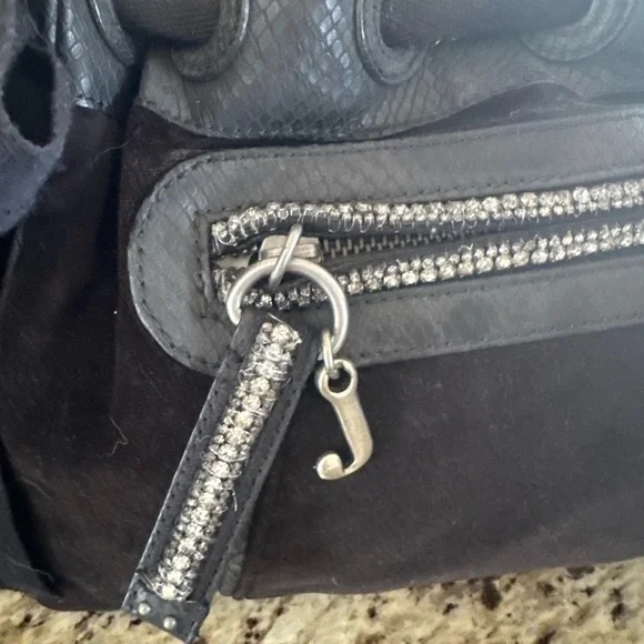 JUICY COUTURE Y2K Velour and Crystal handbag ~STUNNING!🖤 - Picture 3 of 10